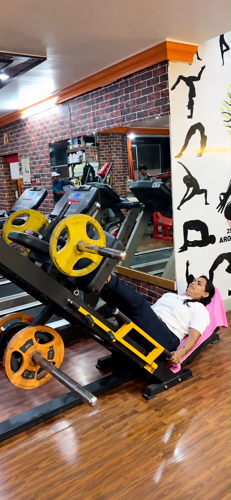 Row of plate-loaded resistance machines